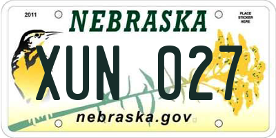 NE license plate XUN027