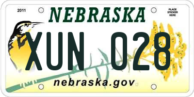NE license plate XUN028