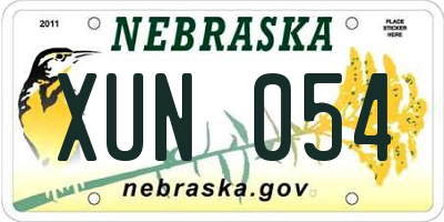 NE license plate XUN054