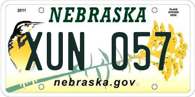 NE license plate XUN057