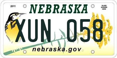 NE license plate XUN058
