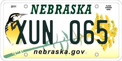 NE license plate XUN065