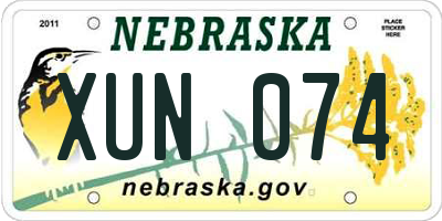 NE license plate XUN074