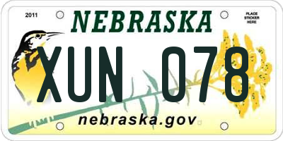 NE license plate XUN078