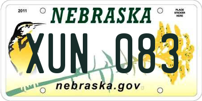 NE license plate XUN083