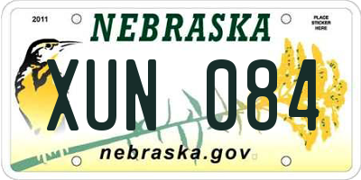 NE license plate XUN084
