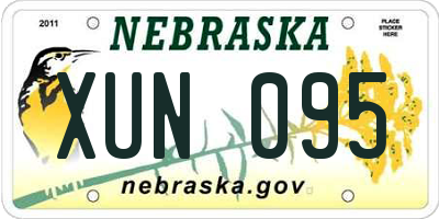 NE license plate XUN095