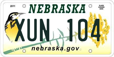 NE license plate XUN104