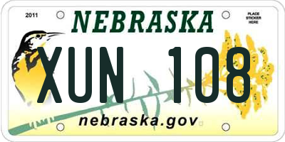 NE license plate XUN108