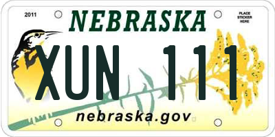 NE license plate XUN111