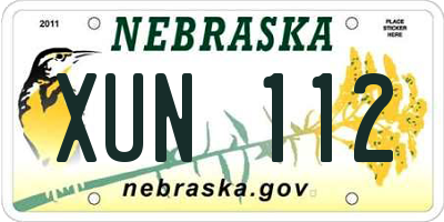 NE license plate XUN112