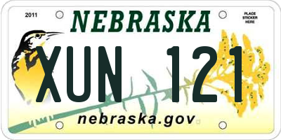 NE license plate XUN121