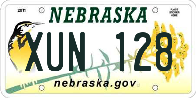 NE license plate XUN128