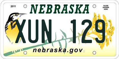 NE license plate XUN129