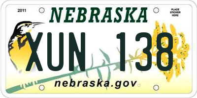 NE license plate XUN138