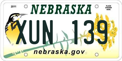 NE license plate XUN139