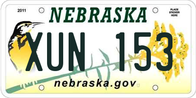 NE license plate XUN153