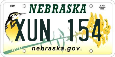 NE license plate XUN154