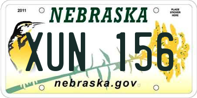 NE license plate XUN156