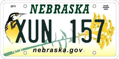NE license plate XUN157
