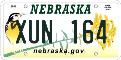 NE license plate XUN164