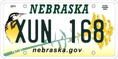 NE license plate XUN168