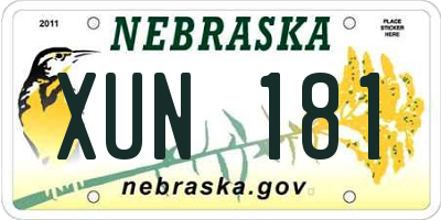 NE license plate XUN181