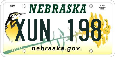 NE license plate XUN198