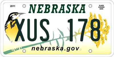 NE license plate XUS178