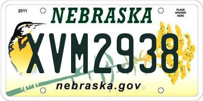 NE license plate XVM2938