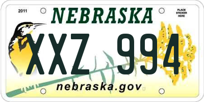 NE license plate XXZ994