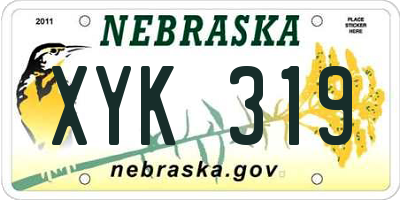 NE license plate XYK319