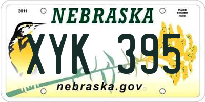 NE license plate XYK395