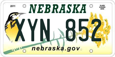 NE license plate XYN852