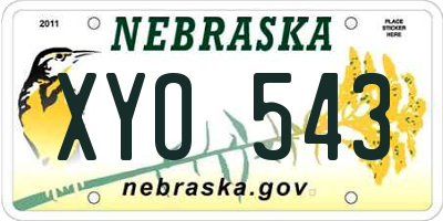 NE license plate XYO543