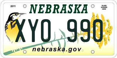 NE license plate XYO990