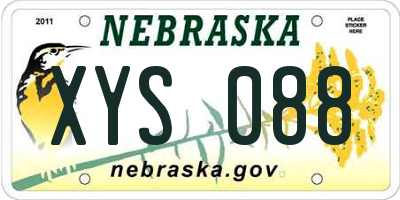 NE license plate XYS088