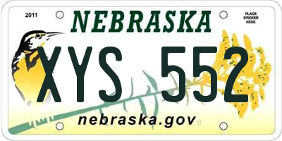 NE license plate XYS552