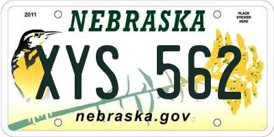 NE license plate XYS562