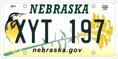 NE license plate XYT197