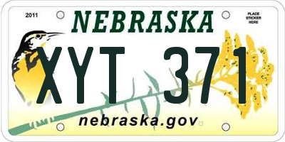 NE license plate XYT371