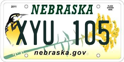 NE license plate XYU105