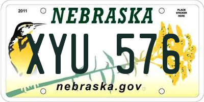 NE license plate XYU576