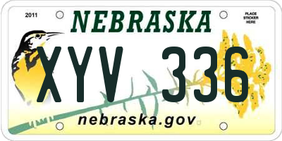 NE license plate XYV336