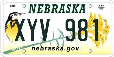 NE license plate XYV981