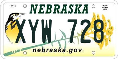 NE license plate XYW728