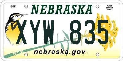 NE license plate XYW835