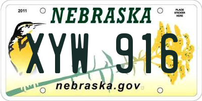 NE license plate XYW916