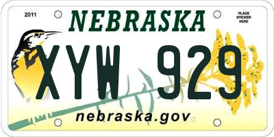 NE license plate XYW929