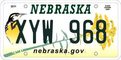 NE license plate XYW968